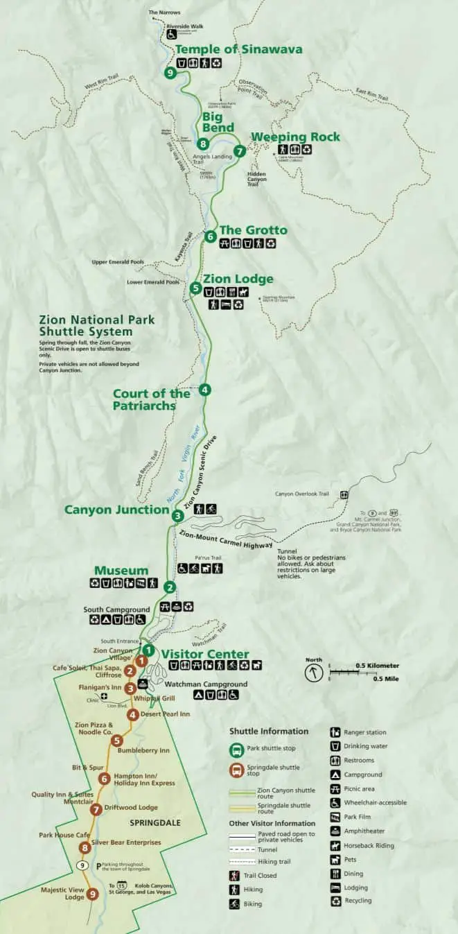 Angel's Landing - Hiking Trail Map, Time & Length, Zion National Park