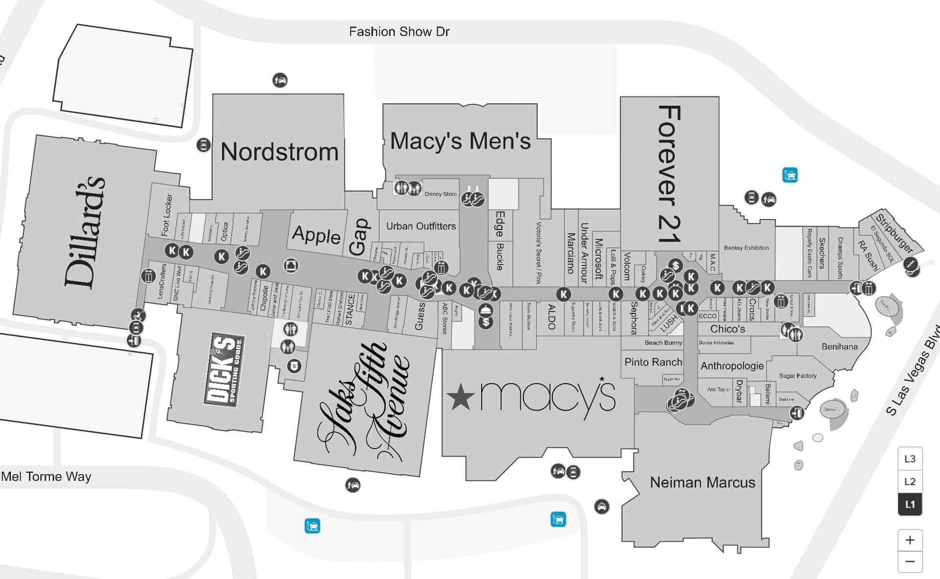 Fashion Show Mall - Stores, Restaurants, Hours, Parking, Map, Las Vegas
