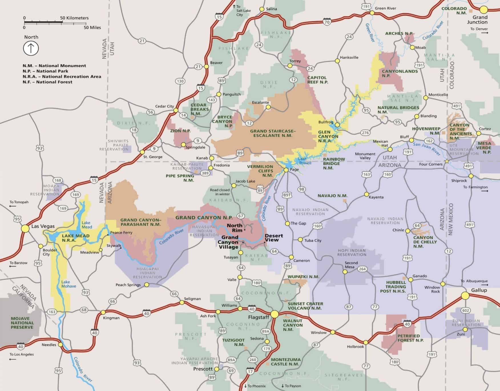 Grand Canyon Skywalk Map