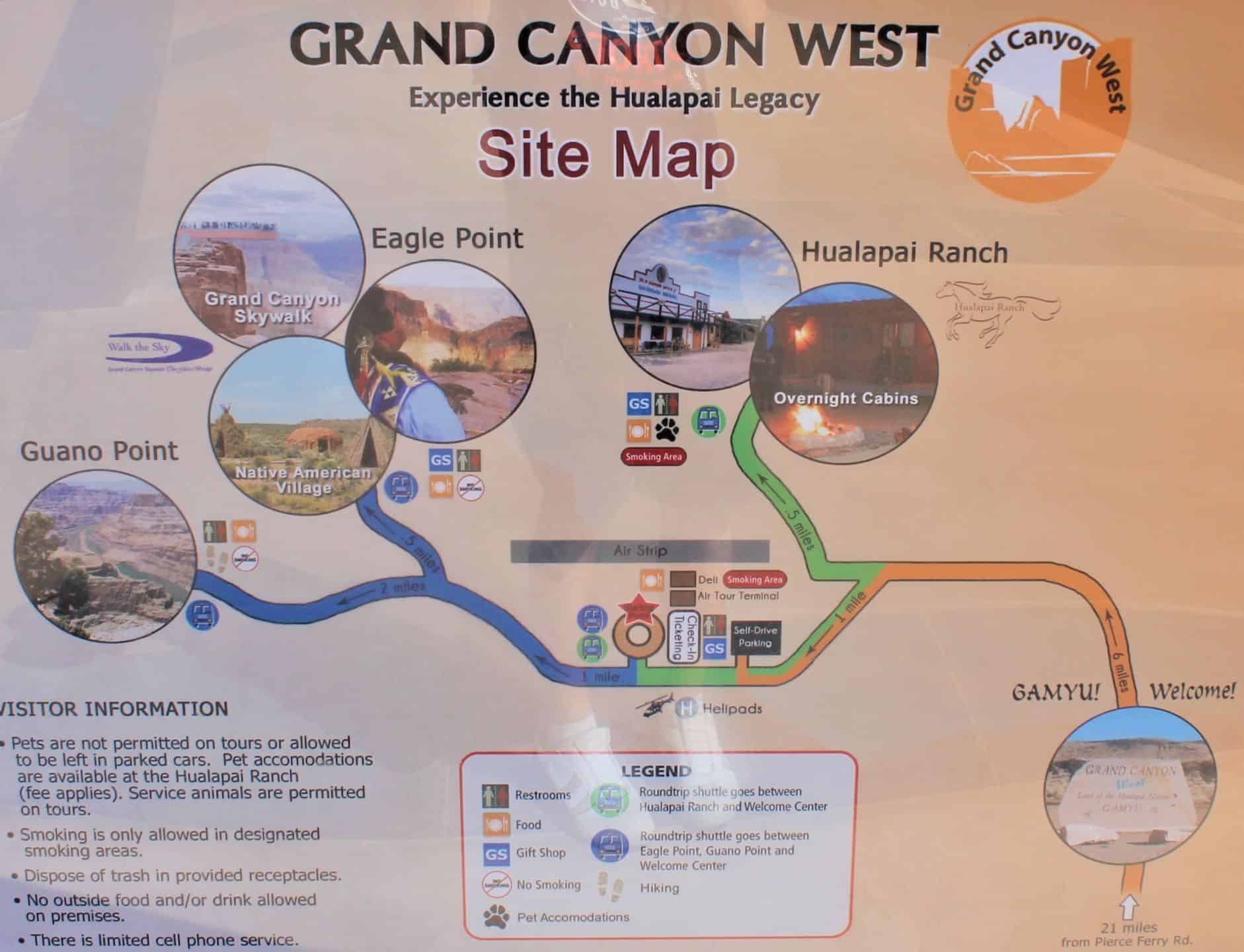 Grand Canyon Skywalk Map