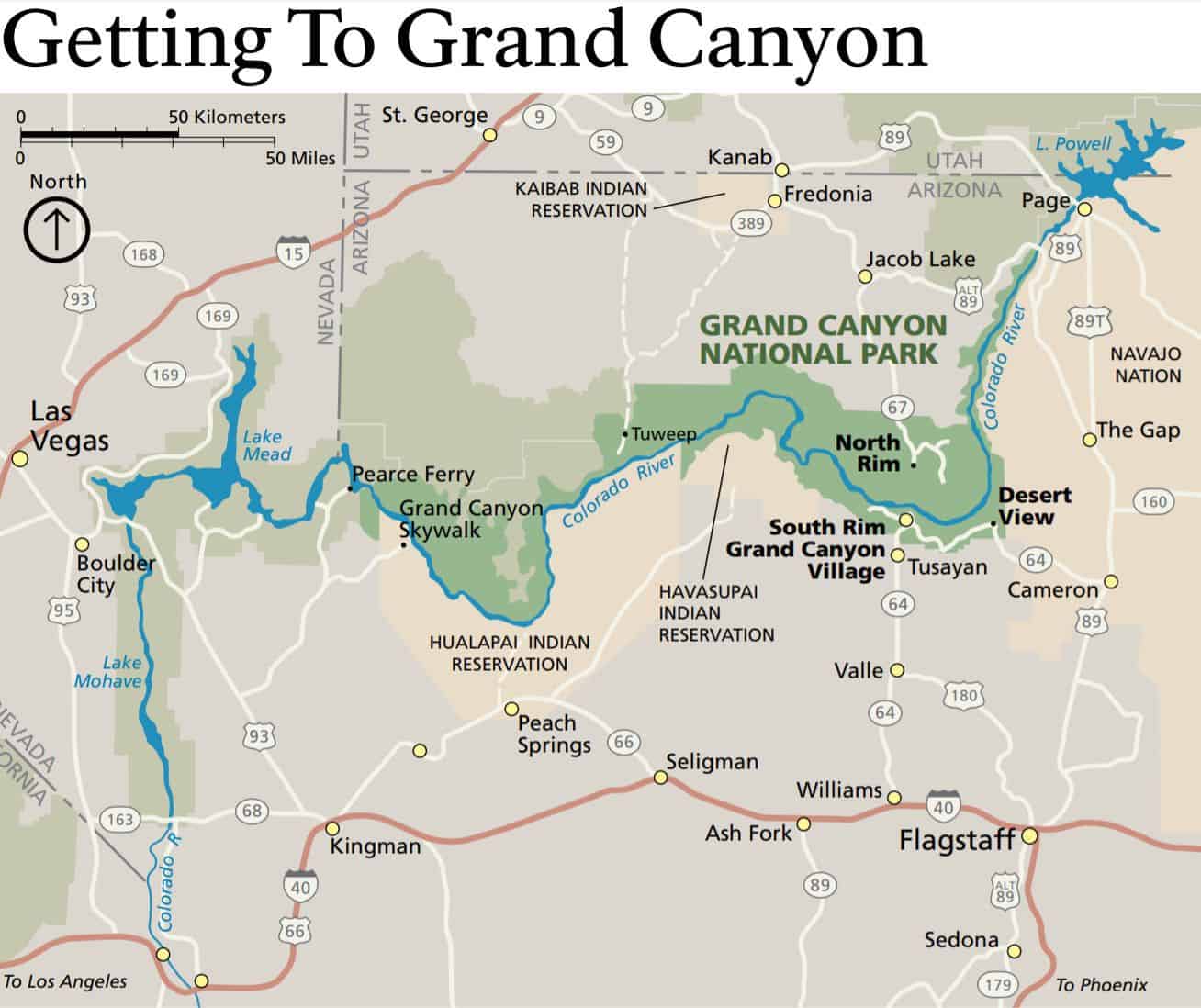 Grand Canyon Skywalk Map.