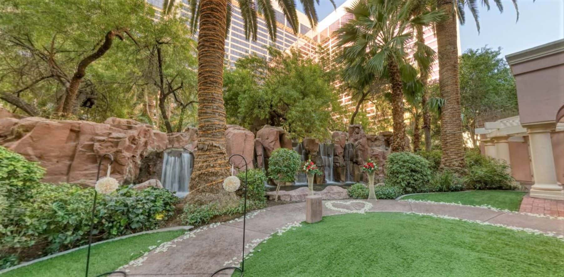 Paradise Falls Chapel at Flamingo Las Vegas Wedding