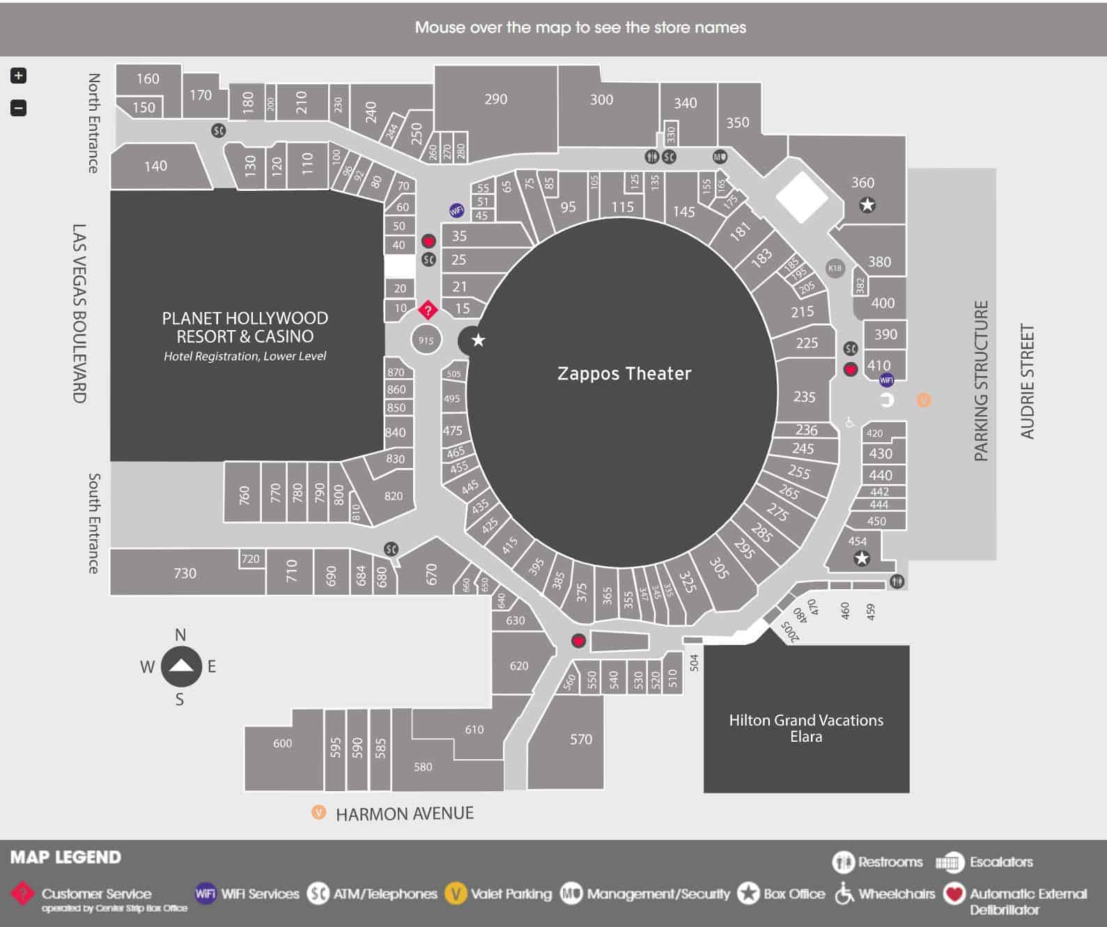 Planet Hollywood Zappos Theater Seating Chart
