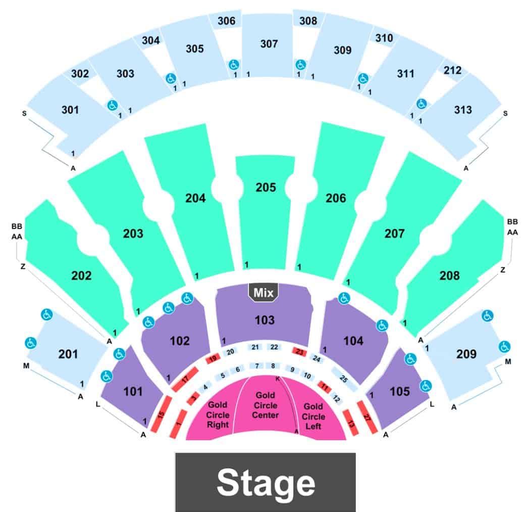 Zappos Theater Seating Map